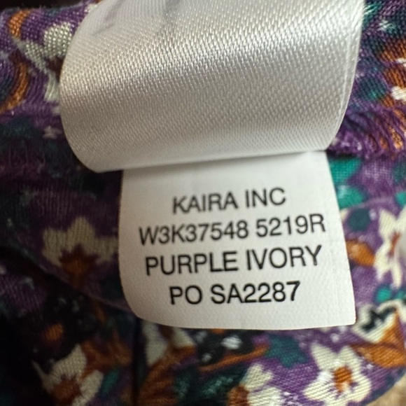 Band of the Free Coraline Purple Floral Crossover Mini Dress Medium. - Picture 7 of 8